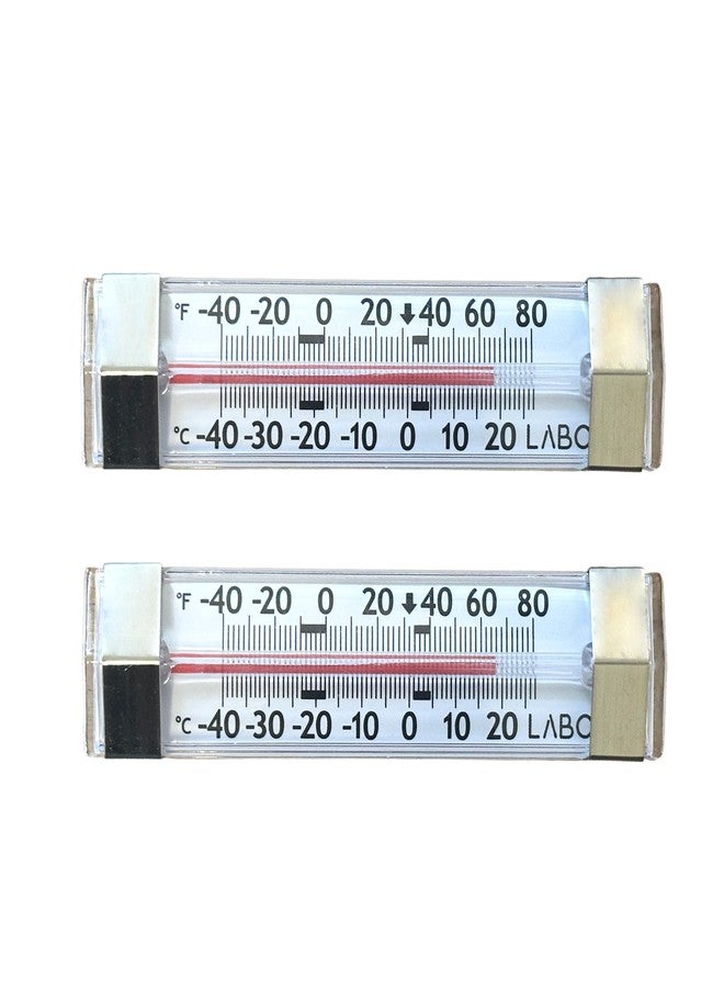 LABO Technology Refrigerator and Freezer Thermometer Fridge Thermometer 2 Pack - Waterproof Analog, Large Dial, Accurate, Easy to Read, Wide Range -40°F to 80°F for Kitchen, Restaurant, Cooler, Lab, Industrial Use - Image 1